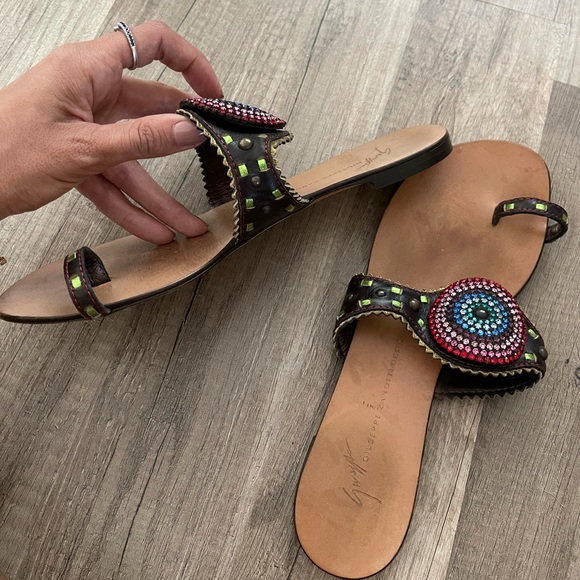 Giuseppe Zanotti Multicolor Rhinestone Sandals 38 - Picture 8 of 8